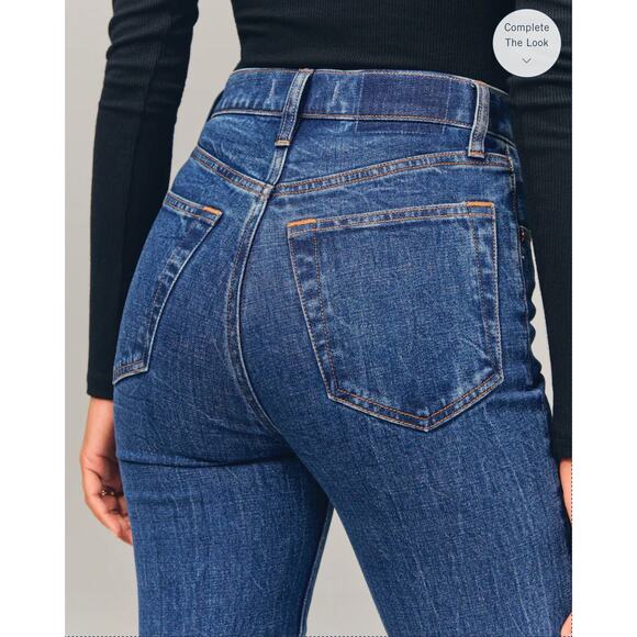 Abercrombie Ultra High Rise 90s Slim Straight Jeans Womens Size 32 / 14 New - Picture 5 of 13